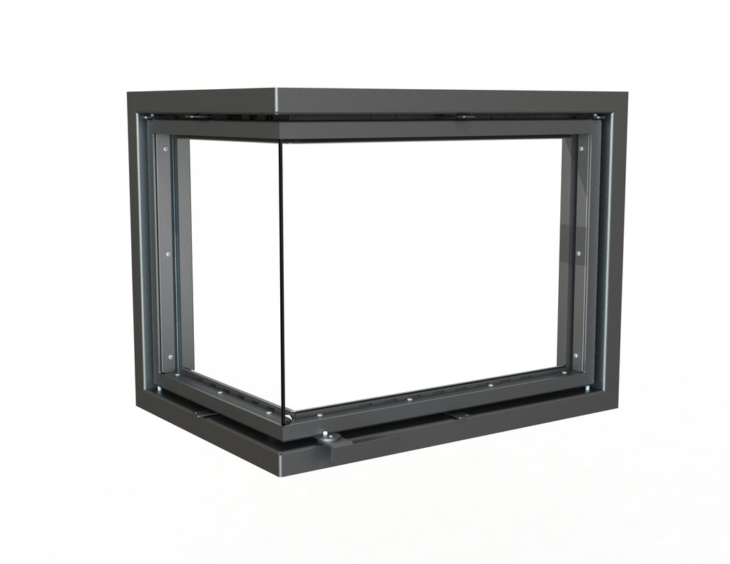 Corner fireplace door, recessed model (Several sizes and colours)