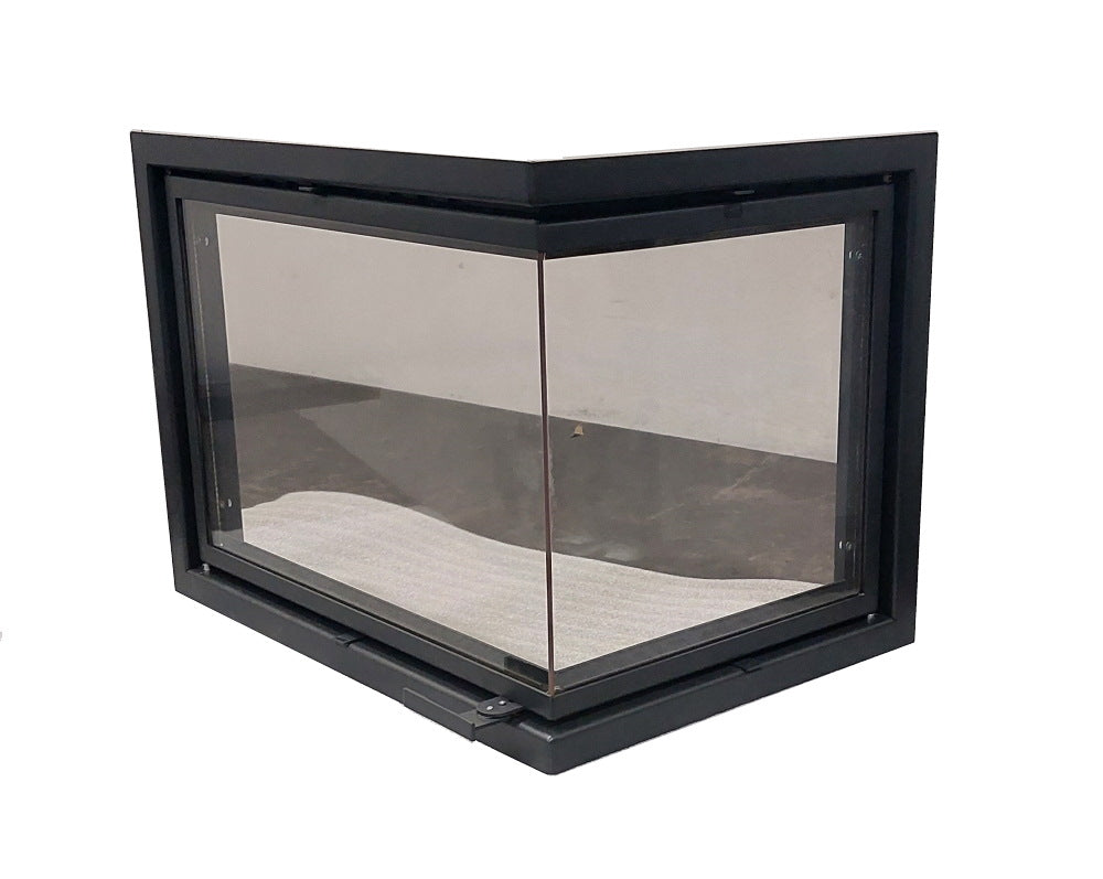 Corner fireplace door, recessed model (Several sizes and colours)