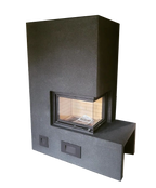Corner fireplace door, recessed model (Several sizes and colours)
